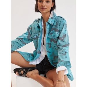 MOTHER Camo Denim Utility Jacket-Anthropologie